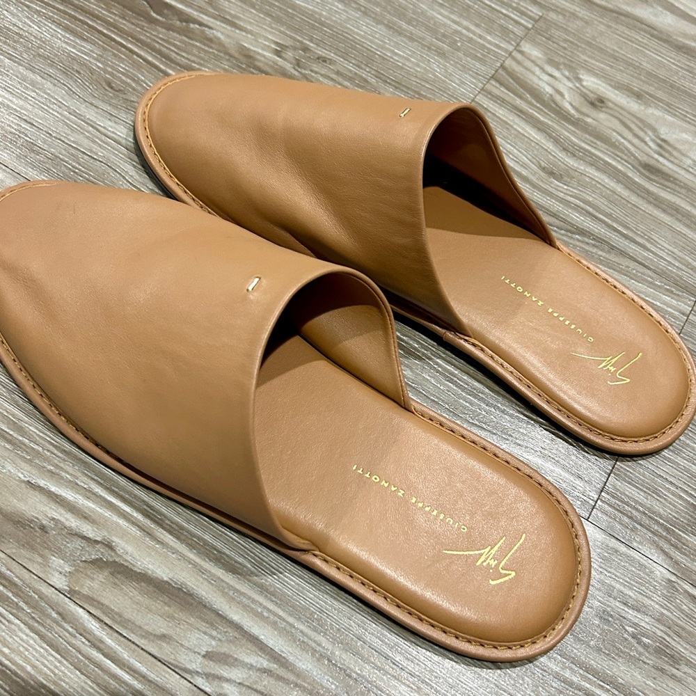 Tan Loafers Slip-Ons with Minimalist Design
